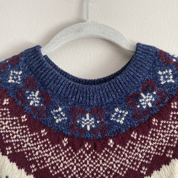 Northern Reflections Mens Vintage Fair Isle Wool Blend Crewneck Sweater Medium - Picture 2 of 9